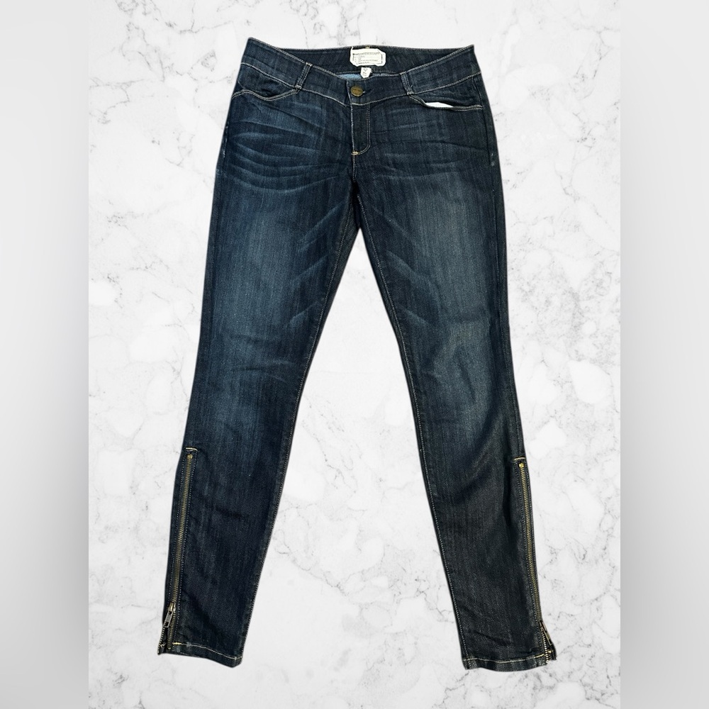 Current/Elliott Dark Wash Skinny Jeans Size 27 Ankle Zip Stretch Denim